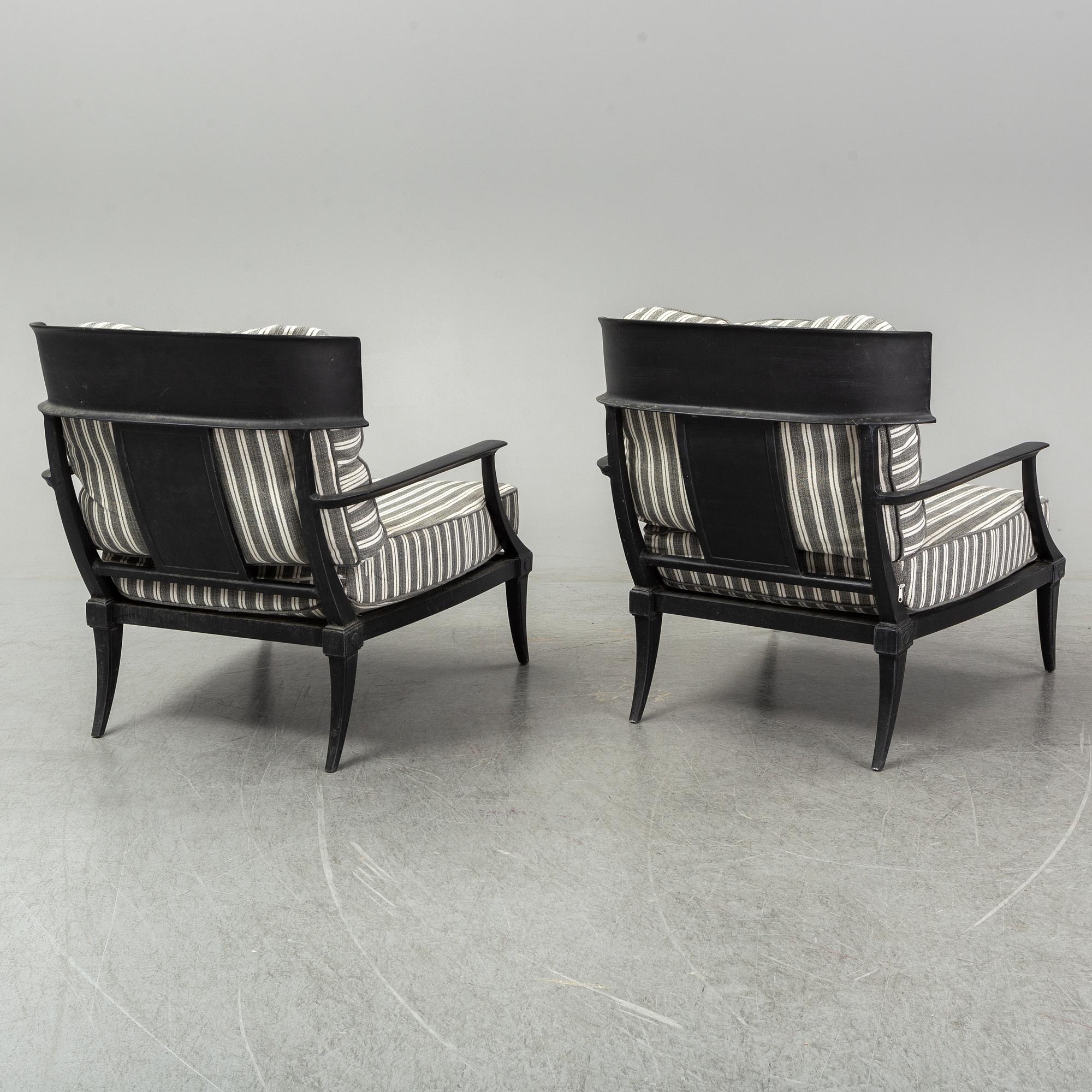 A pair of Restoration Hardware easy chairs, 21st Century.