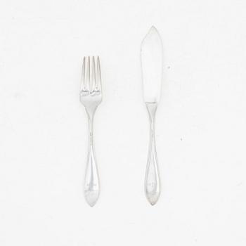 A 12 piece silver cutlery service, GAB, Stockholm 1948.