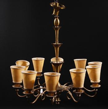 TAKLAMPA, mässing, 1920/30-tal. H 95.