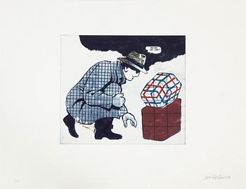 Jan Håfström, etching in colours, 2016, signed 32/50.