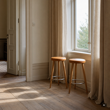 Hans J. Wegner, a pair of 'CH56' bar stools, Carl Hansen & Son, Denmark, 21st century.