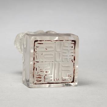 A rock chrystal seal stamp, late Qing dynasty.