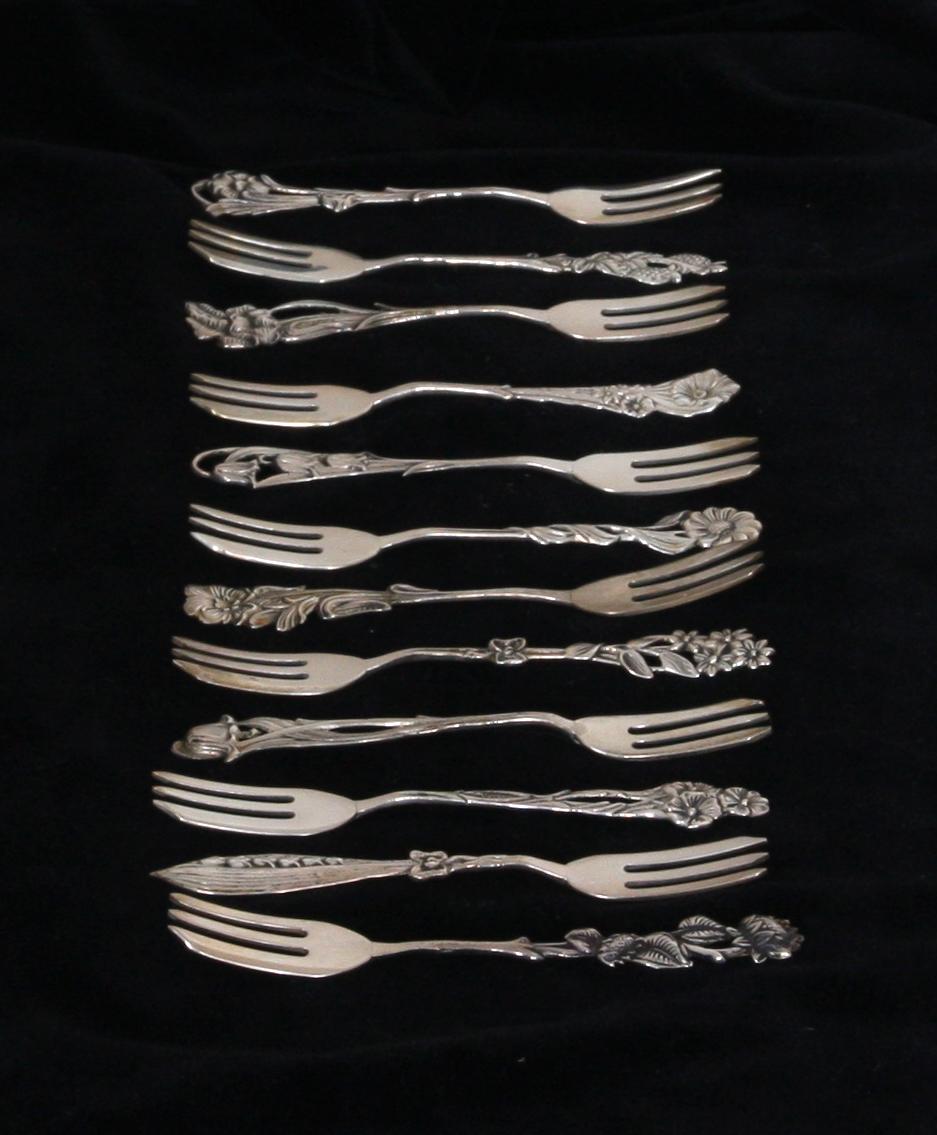 DESSERTGAFFLAR, 12 st, silver.