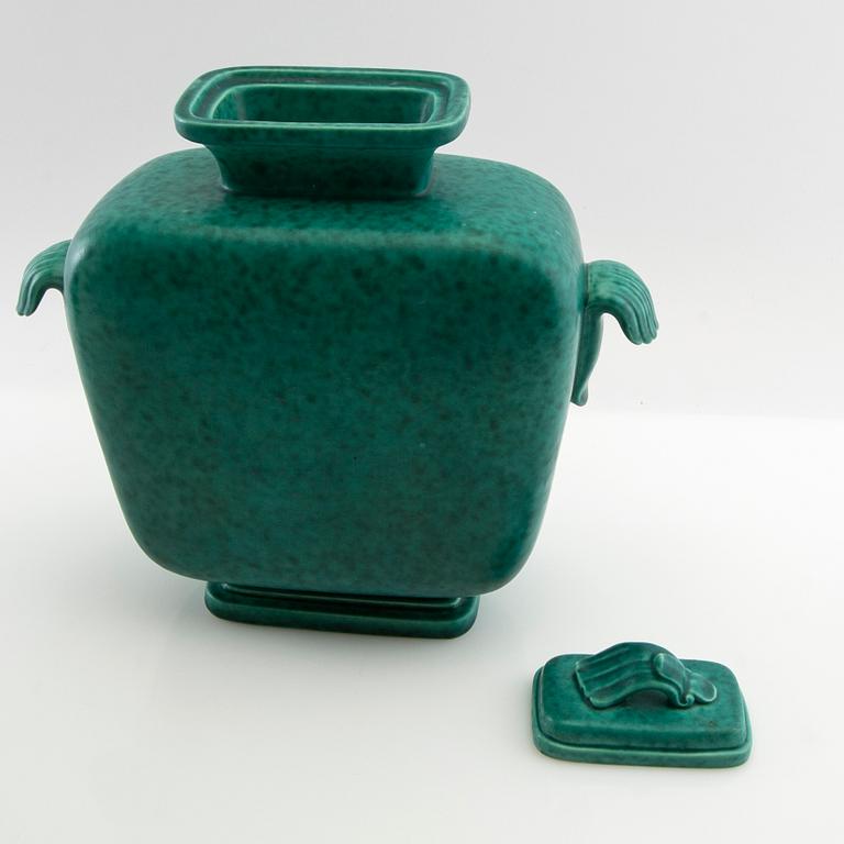 Wilhelm Kåge, lamp and lid vase mid-20th century.
