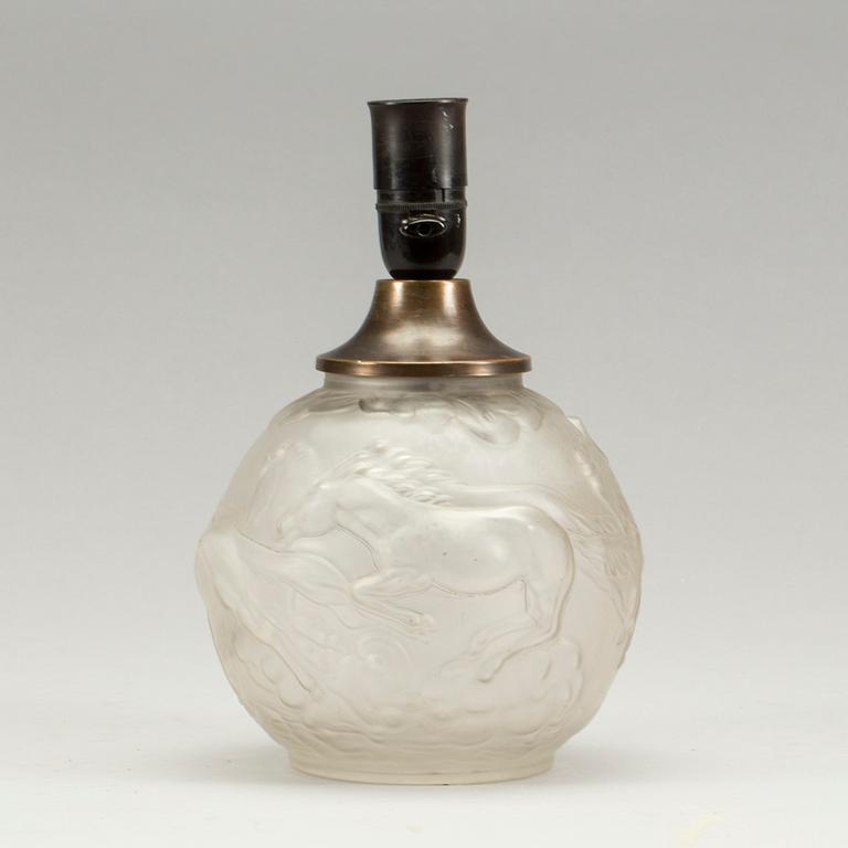 BORDSLAMPA, glas, 1900-talets första hälft.