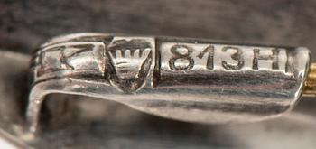 BROSCHER, 2 st, silver, rosenkvarts. Elis Kauppi, Kupittaan Kulta 1960-tal.