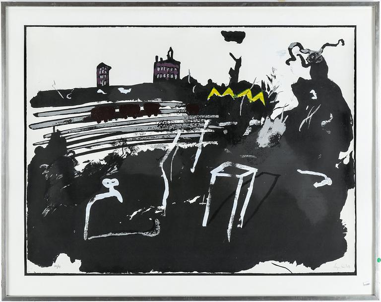 LAGE LINDELL, färglitografi, signerad, o numrerad 30/91.