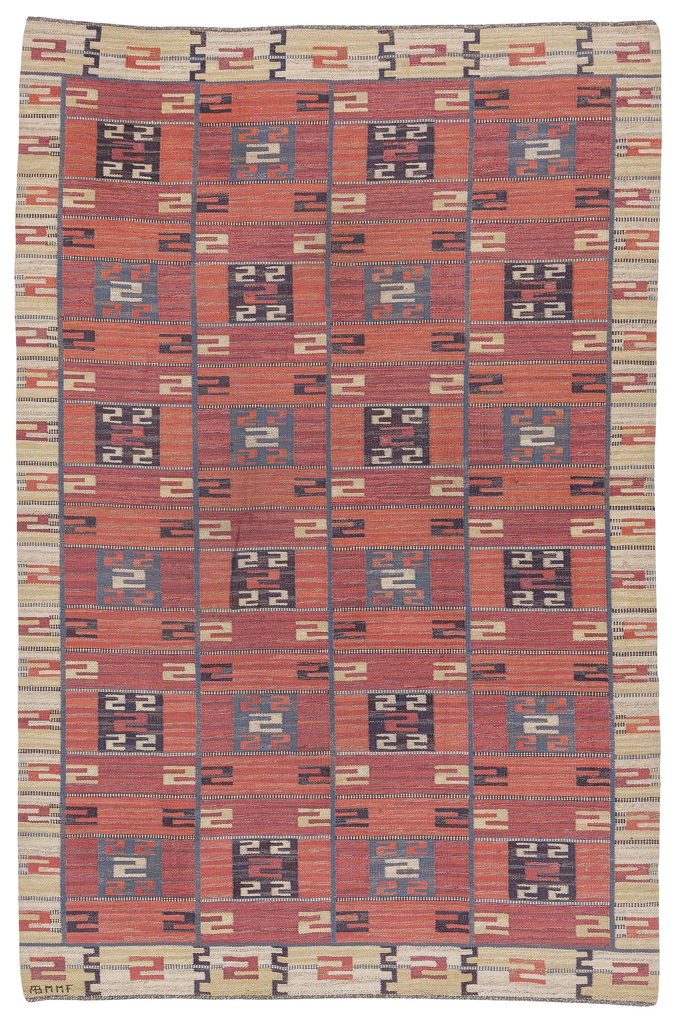 Märta Måås-Fjetterström, matta, "Röda Esset", rölakan, ca 339 x 225 cm, signerad AB MMF.