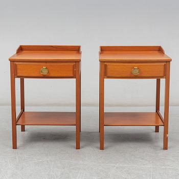 KERSTIN HÖRLIN-HOLMQUIST,  pair of mahogany bedside tables from Nordiska Kompaniet.