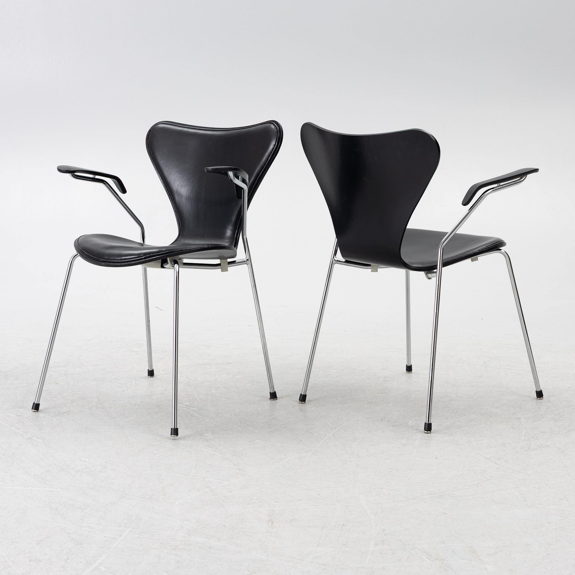 Arne Jacobsen, a set of 6 armchairs, "The Seven", Fritz Hansen, Denmark, 2006.