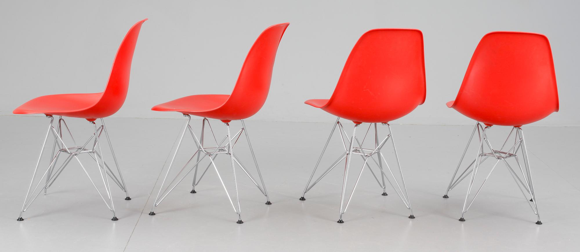 STOLAR, 4 st, 'Eiffel tower, DSR', Eames, Vitra. 1900-talest slut.