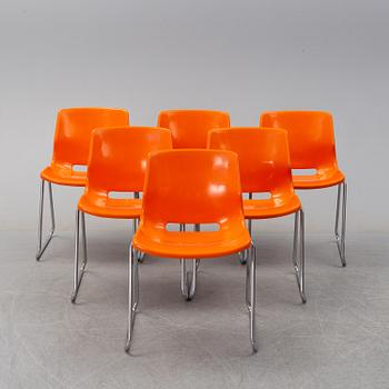 SVANTE SCHÖBLOM, stolar, 6 st, "Clipper", Overman, 1970-tal.