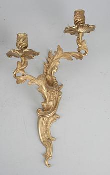 APPLIQUER, ett par, brons, rokokostil, 1800-talets slut.