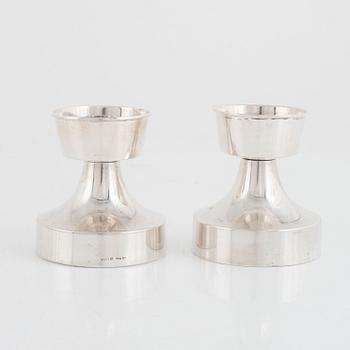 A Pair of Swedish Silver Candlesticks, mark of KG Markströms, Uppsala 1968.