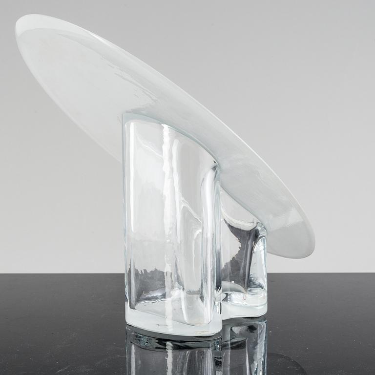 A glass vase designed by Timo Serpaneva signed and dated 1993 for Ittala.