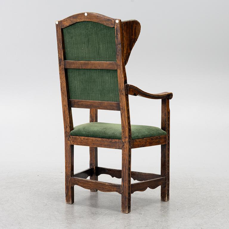 Wingback armchair, 18th century.