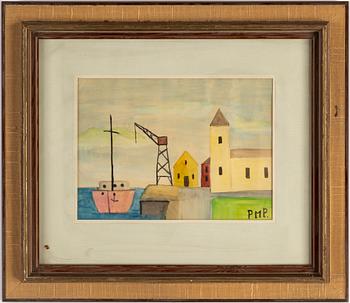 PRIMUS MORTIMER PETTERSSON, akvarell, signerad PMP.