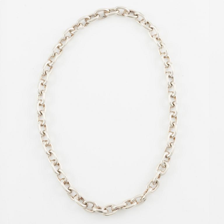 Collier, silver, ankarlänk, Danmark.