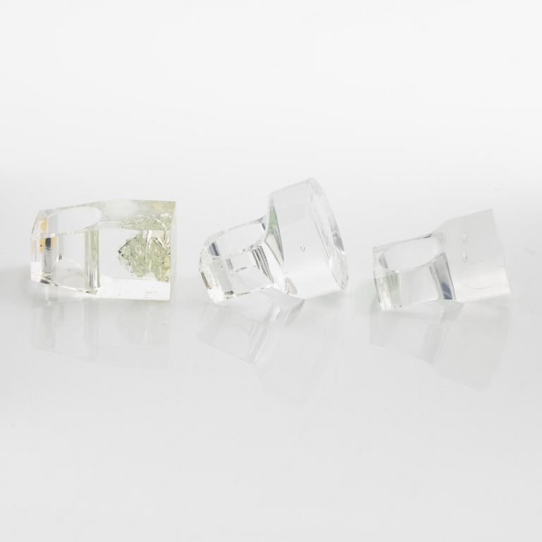 Siv Lagerström, three acrylic rings, 1970s.