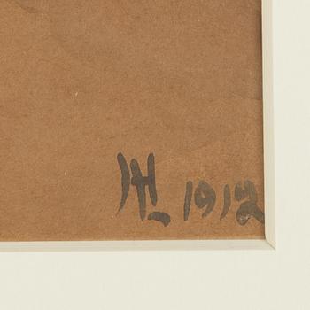 Harriet Löwenhjelm, watercolour, signed and dated 1912.