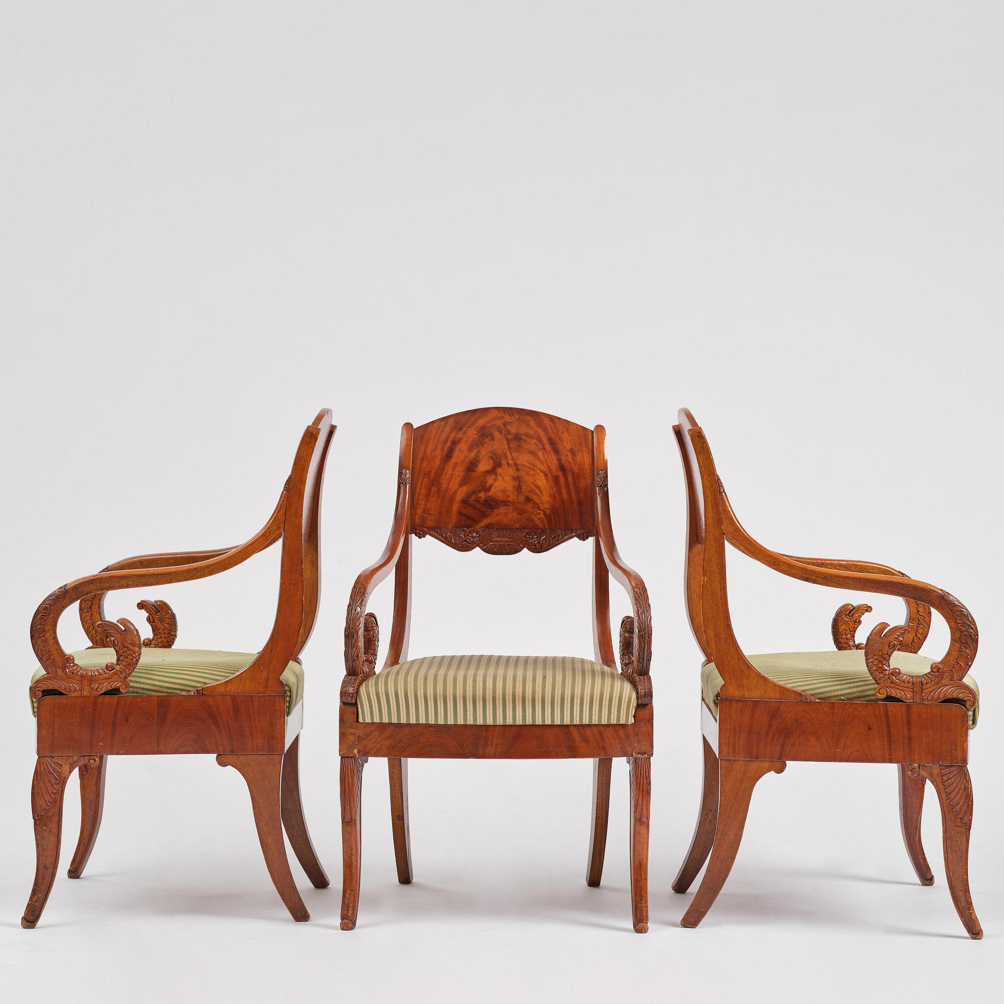 Karmstolar, Baltikum / Ryssland, 1800-talets första hälft, Empire.