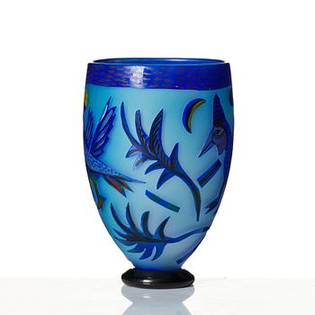 Ulrica Hydman-Vallien, a unique 'jewel glass' vase, Kosta Boda, Sweden.