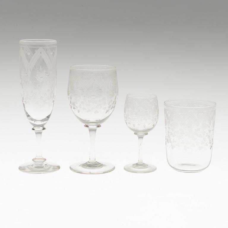 A late 19th century 53 piece glass service.