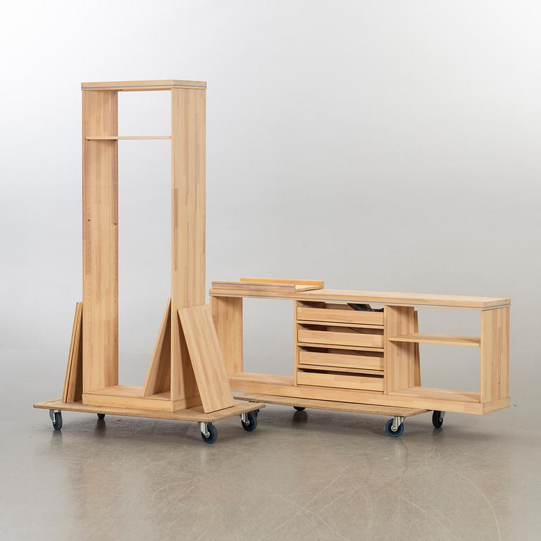 OLOF PIRA, BOKHYLLA SAMT SIDEBOARD, ur serien "Blå Rand".