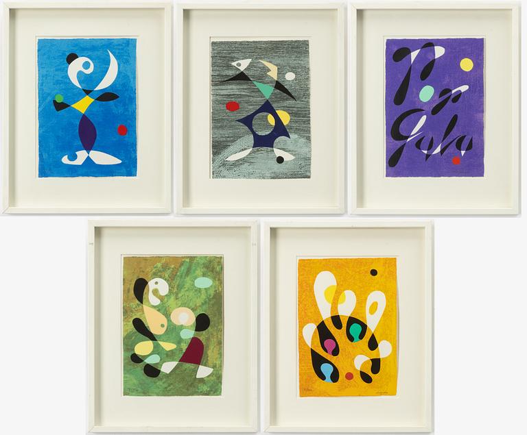 Pierre Olofsson, five colour lithographs.
