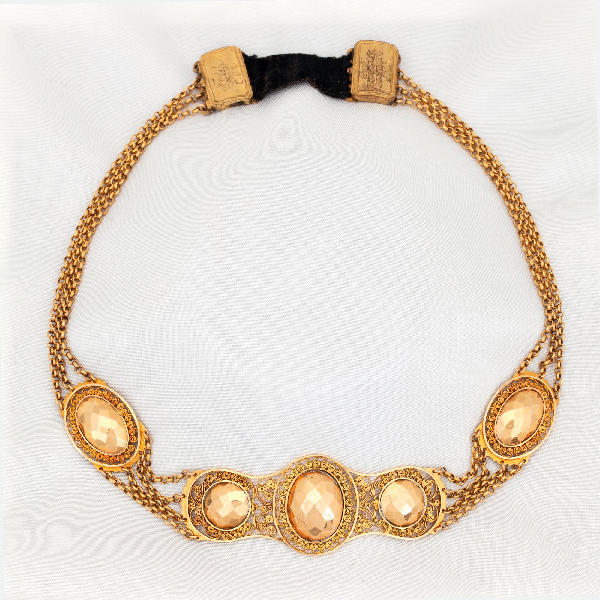 COLLIER, tidigt 1800-tal, med filigranarbete. Empire.