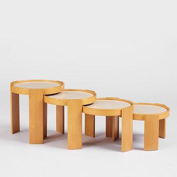 Gianfranco Frattini, a set of nesting tables model "780", Cassina, Italy post 1966.