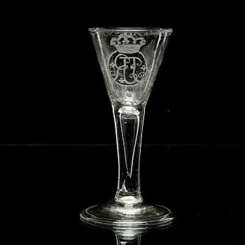 A Swedish engraved armorial goblet, 18th Century.