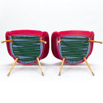 A PAIR OF DU 55 P ARMCHAIRS BY GASTONE RINALDI,  Model designed in 1954.