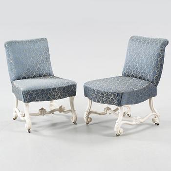 FÅTÖLJER, ett par, troligen Stenberg & Berntson Göteborg, 1800-talets andra hälft.