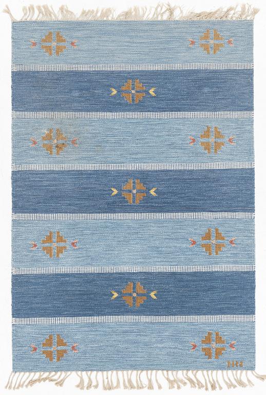 A flat weave carpet, Sweden, signed NN, ca 205 x 142 cm.