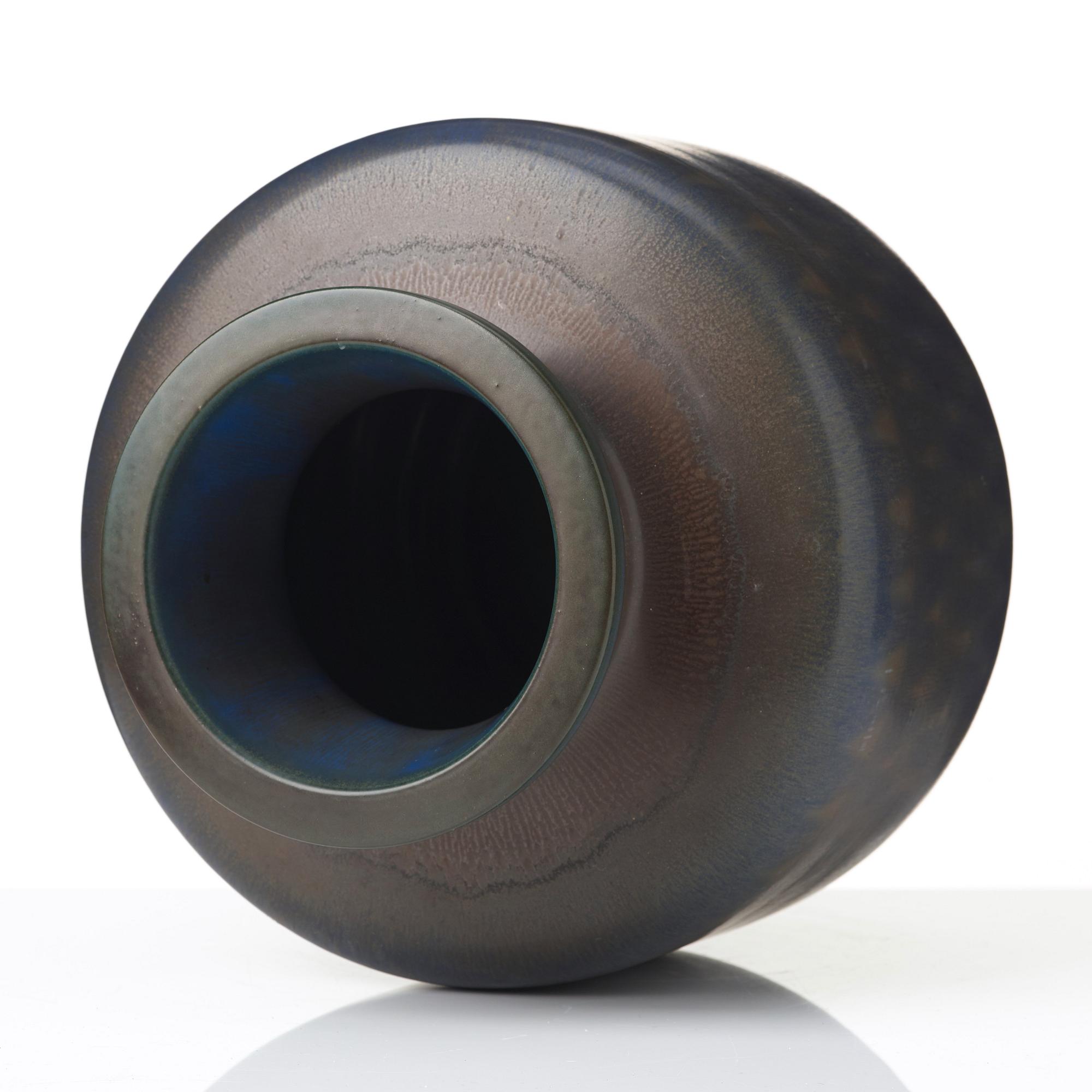 Berndt Friberg, a stoneware vase with a geometrical decoration, Gustavsberg studio, Sweden 1962.
