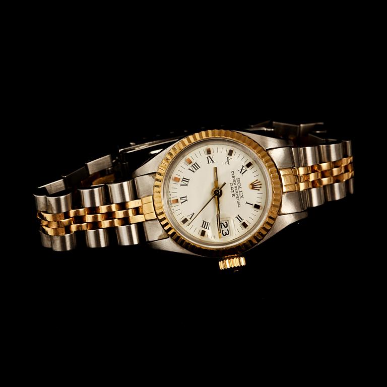 DAMARMBANDSUR, Rolex, Oyster Perpetual, date, automatisk.