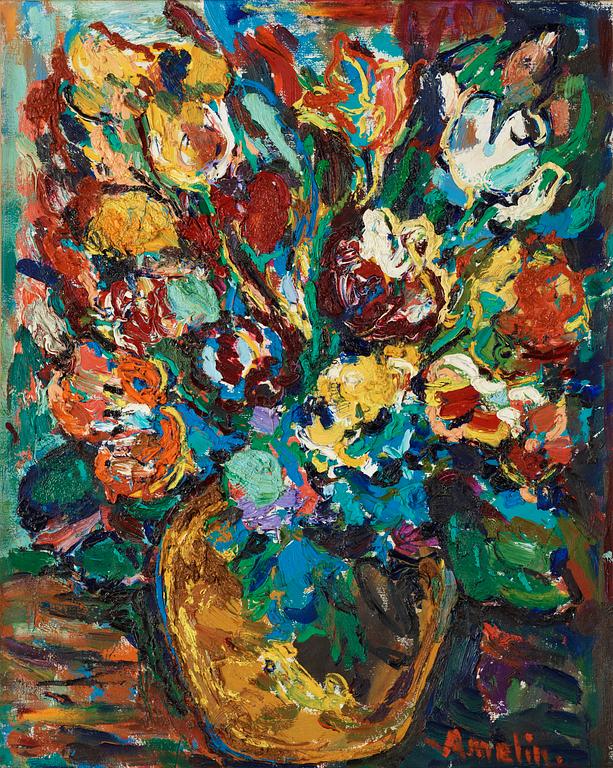 Albin Amelin, Still life with flowers.