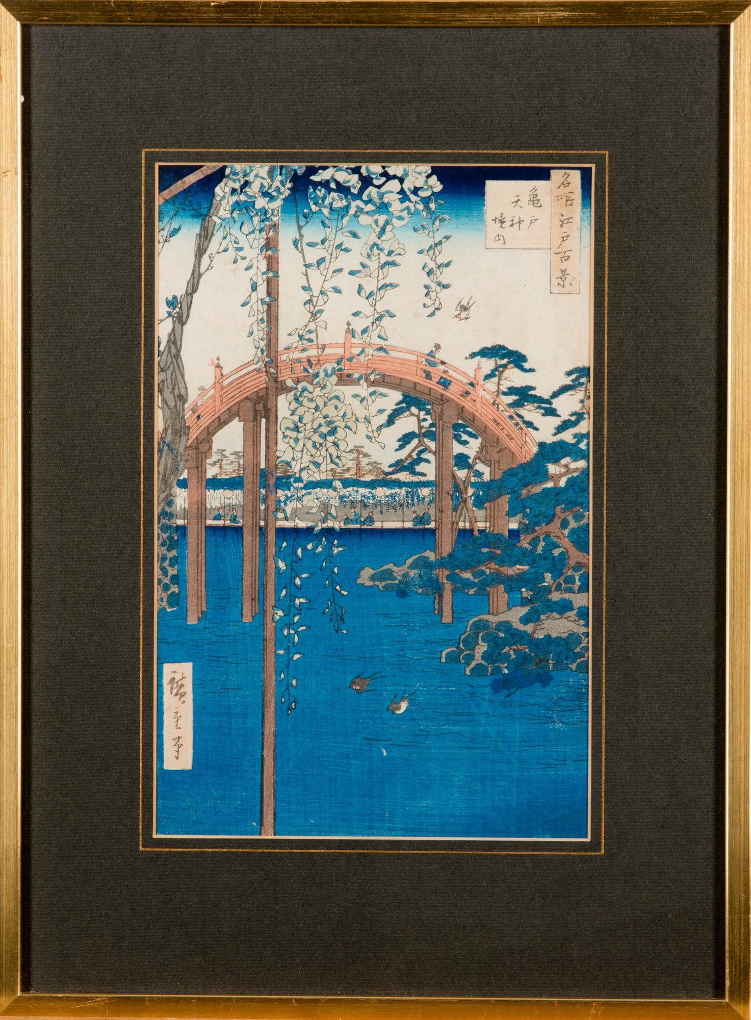 TRÄSNITT, handkolorerat, Japan, 1900-talets början.