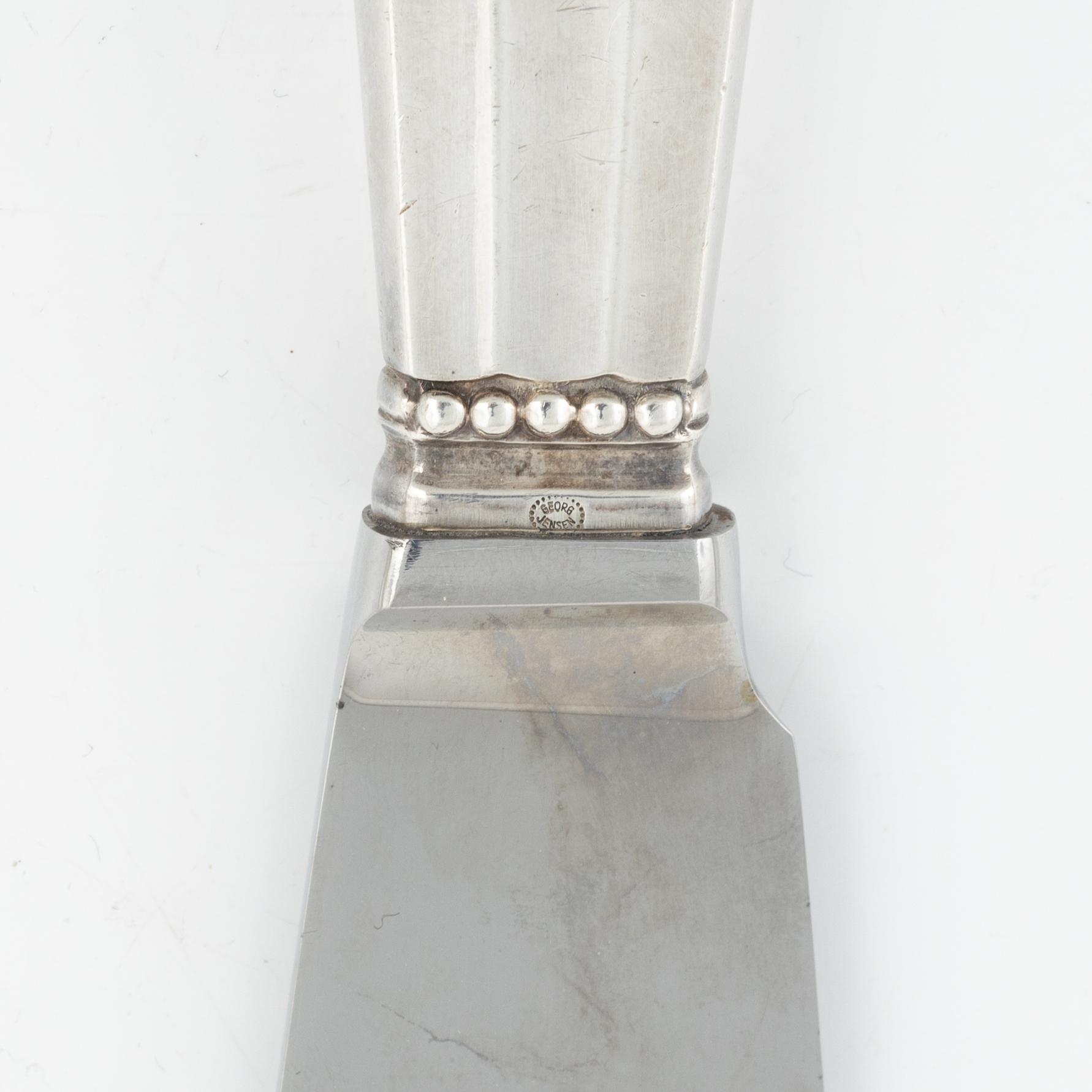 Johan Rohde, tårtkniv, sterlingsilver, "Konge/Acorn", Georg Jensen,