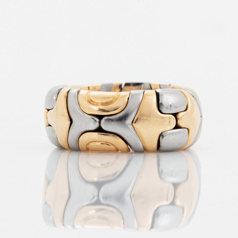 A Bulgari 18K gold and steel ring.