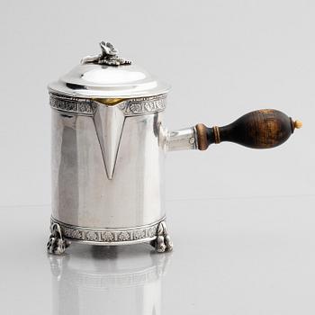 Pehr Zethelius, chokladkanna, silver, Stockholm 1789. Gustaviansk.