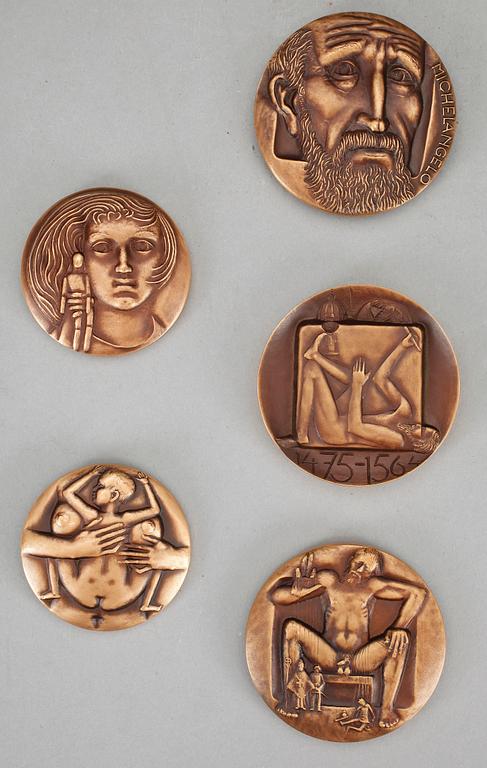 MEDALJER, 6 st, brons, bla Kauko Räsänen, Sporrong, 1975-80.