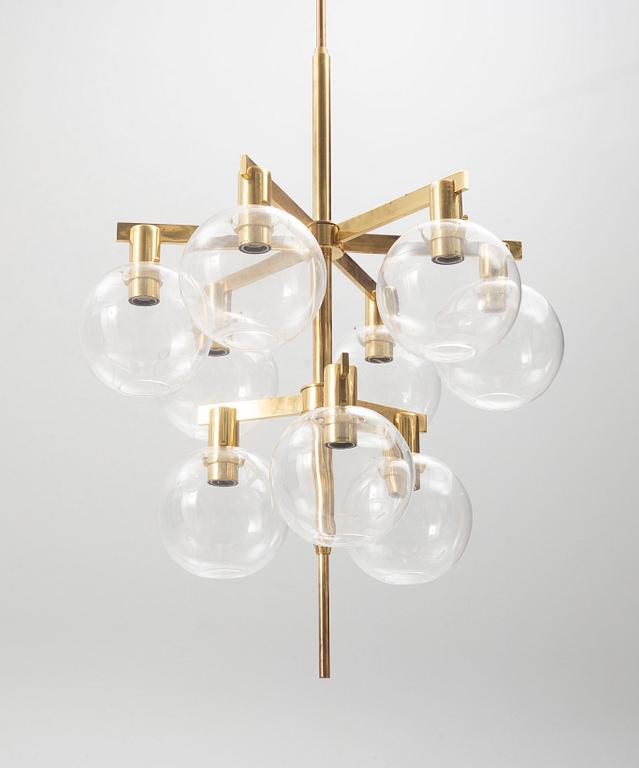 Hans-Agne Jakobsson, an imposing ceiling lamp model "T348/9", Hans-Agne Jakobsson AB, Markaryd, 1960s-70s.