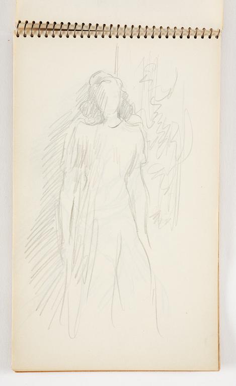 Lotte Laserstein, 3 skissböcker med blyertsteckningar.