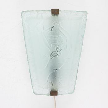 A glass wall lamp, presumably Glössner, Sweden, 1930's/40's.