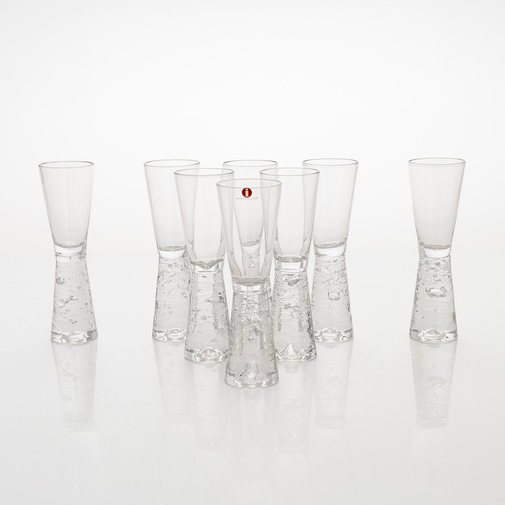 Timo Sarpaneva, a set of eight 'Archipelago' schnapps glasses for Iittala.