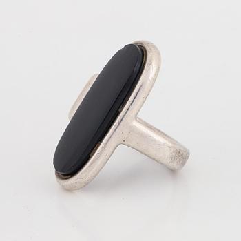 Vivianna Torun Bülow Hübe, a sterling silver and obsidian ring, Jakarta Indonesia.