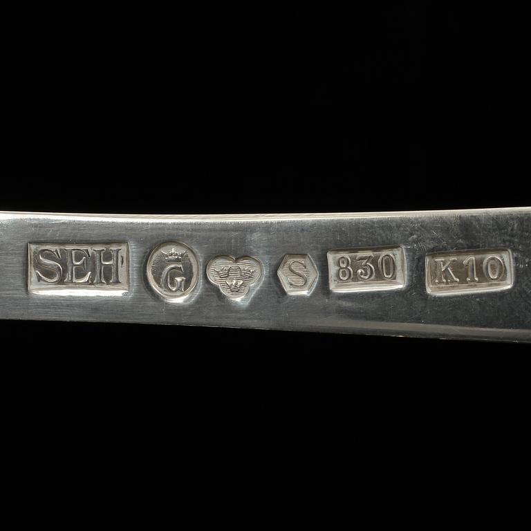 UPPLÄGGNINGSSKEDAR, 2 st, silver, bl.a Anna-Stina Åberg, 1980-tal. Vikt 380 g.