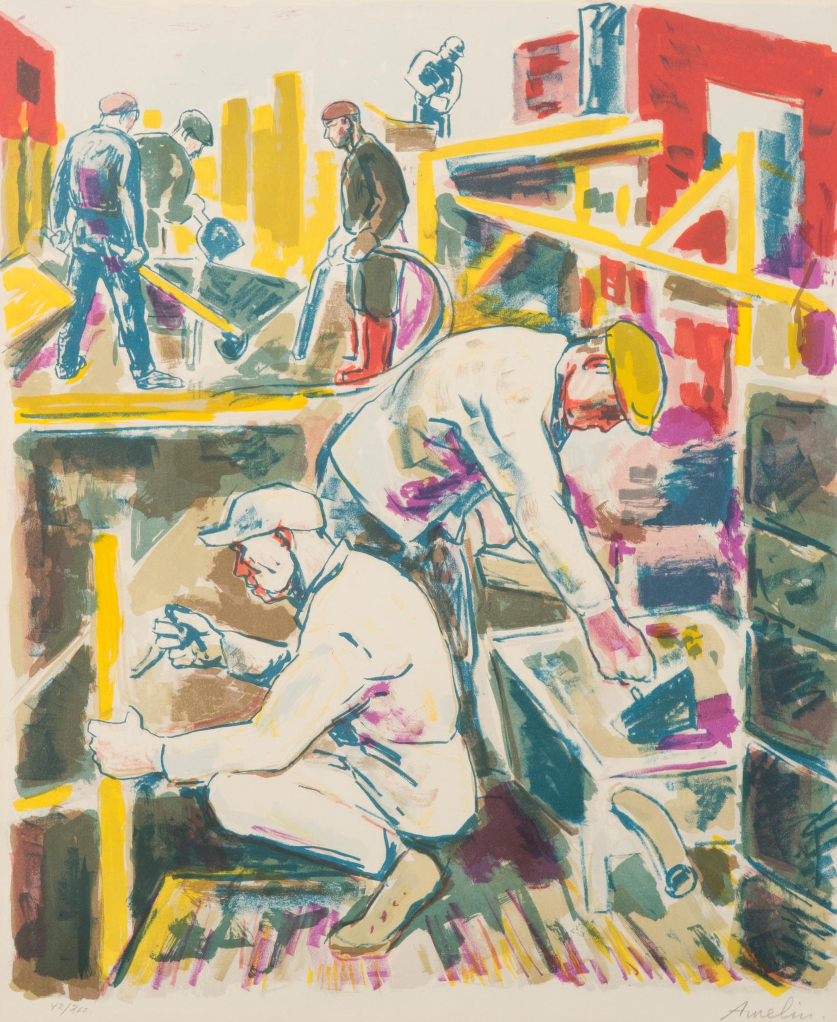 ALBIN AMELIN, litografi, signerad, numrerad 42/260.